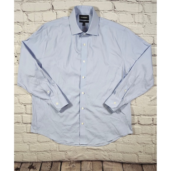 Bonobos Other - Bonobos Mens Athletic Fit Dress Shirt Light Blue L 16.5 33 Long Sleeve Cotton